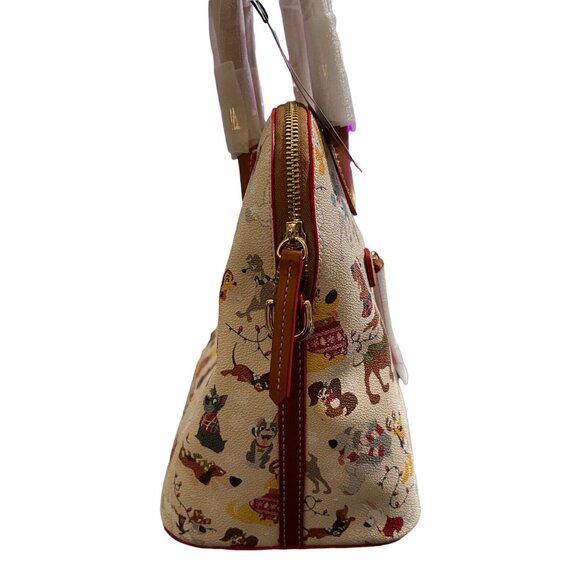 Disney Dooney Santa Paws Satchel Bag Purse Stitch Bolt Dug Nana Lady Tramp - Picture 3 of 6